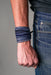 Navy Blue with Bluish Silver Wrap Bracelet