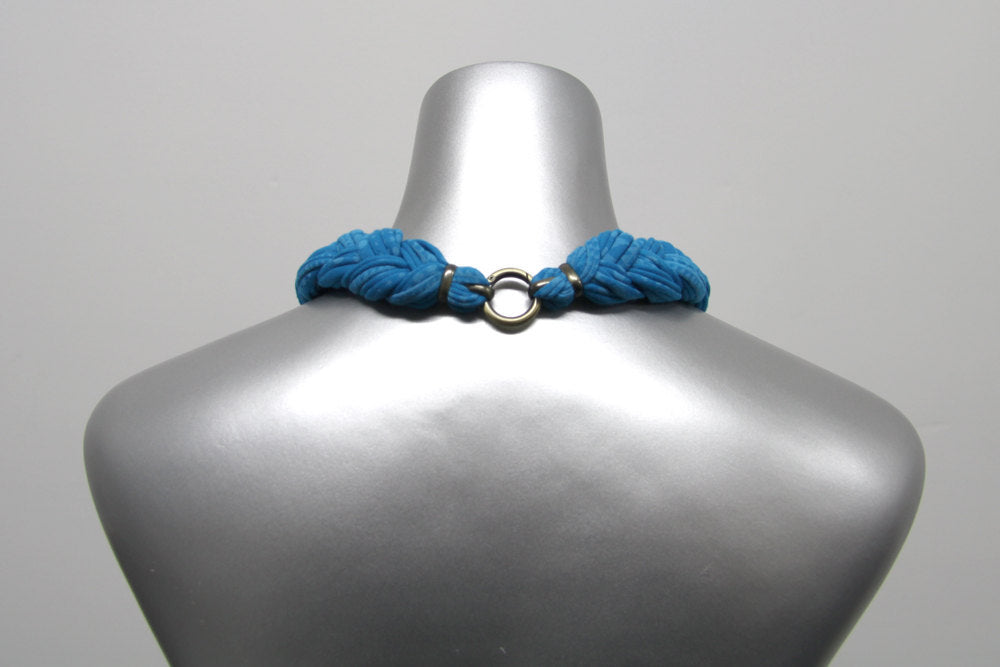 Necklush Braided Choker Necklace / Light Blue / Women's