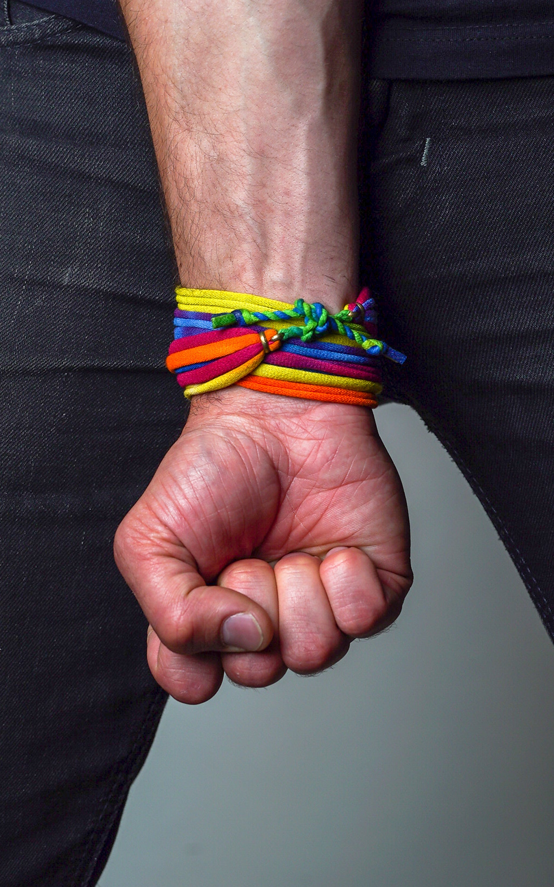 Rainbow Mens Bracelet LGBT Gay Pride Accessories