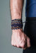 Necklush Navy Blue Brown Gold Print Bracelet