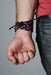 mens bracelet-Black Maroon Tan Braided Bracelet-Necklush