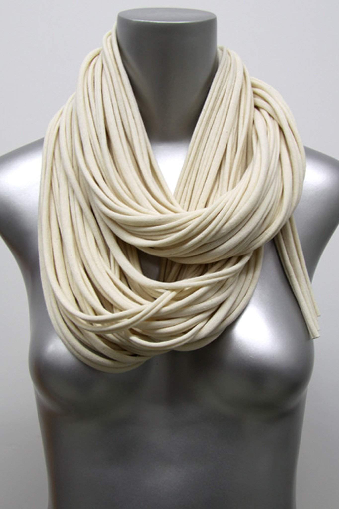 Cream White Chunky Scarf-scarves-Necklush