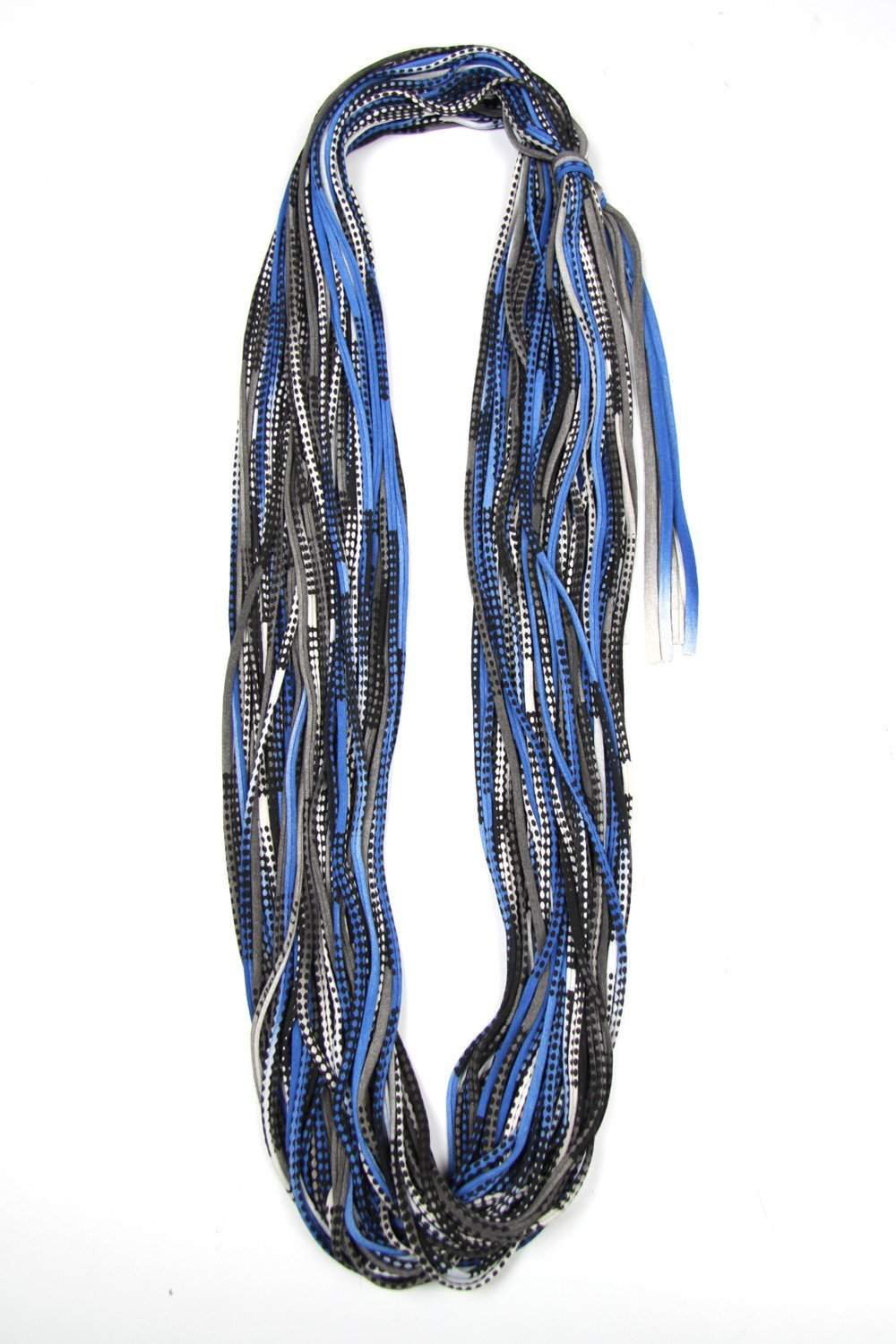 Deep Blue Black Chunky Scarf-scarves-Necklush
