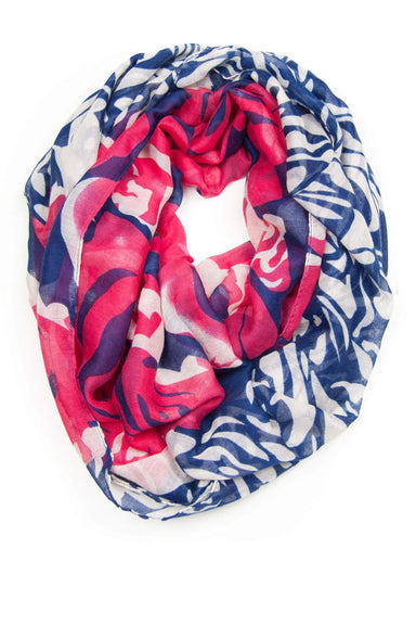 Deep Blue Cherry Red Infinity Scarf-scarves-Necklush