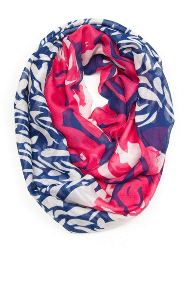 Deep Blue Cherry Red Infinity Scarf