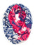 Deep Blue Cherry Red Infinity Scarf