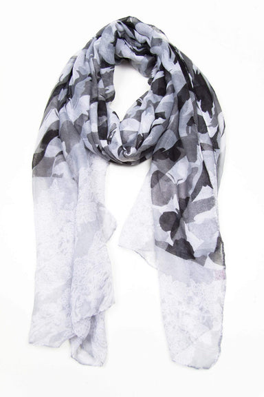 Grey White Womens Scarf-scarves-Necklush