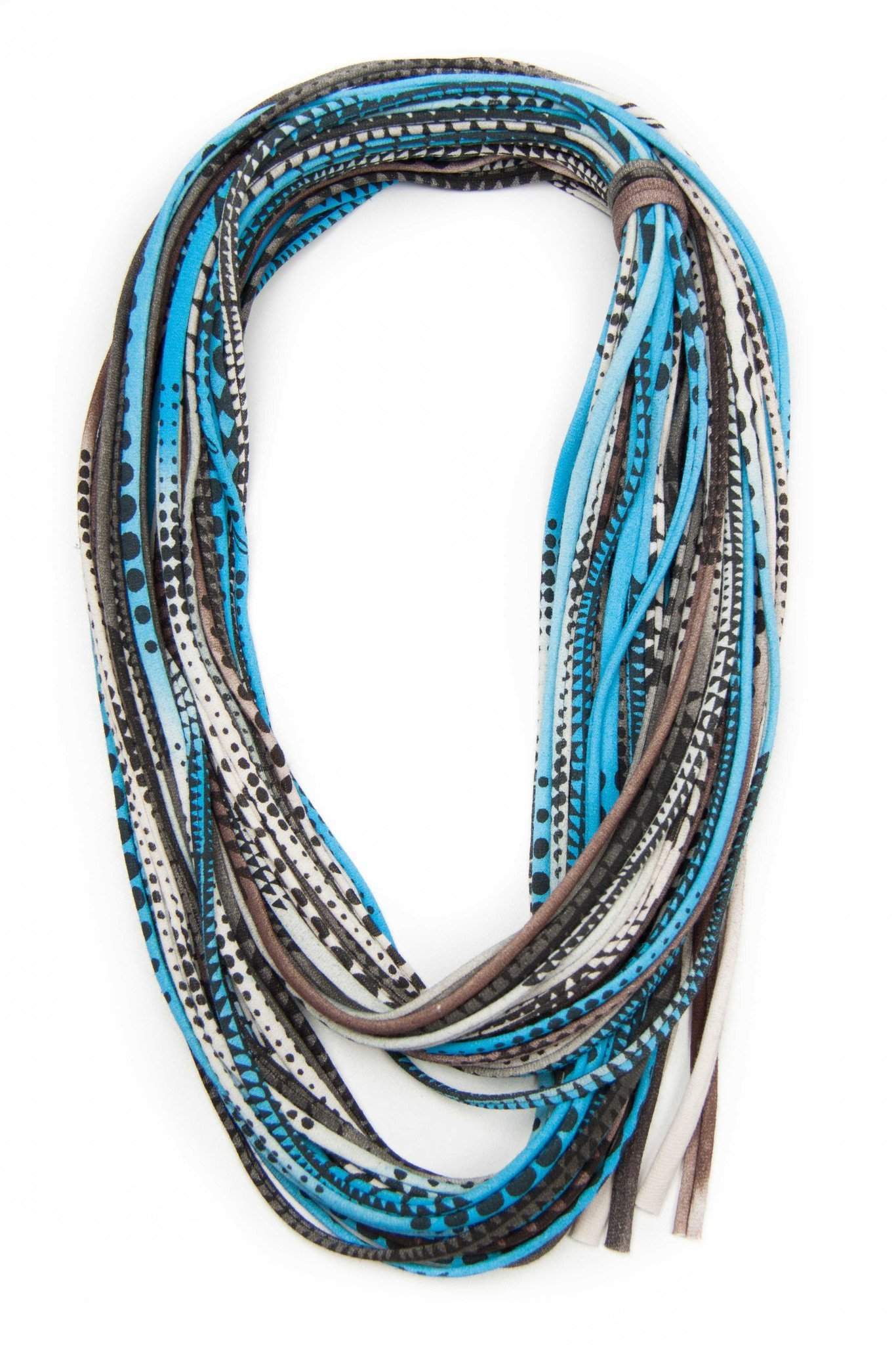 infinity scarves-Caribbean Blue Brown Black Infinity Scarf-Necklush