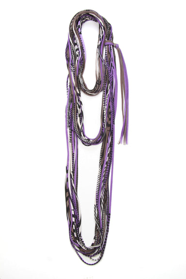 infinity scarves-Purple Brown Black Infinity Scarf-Necklush