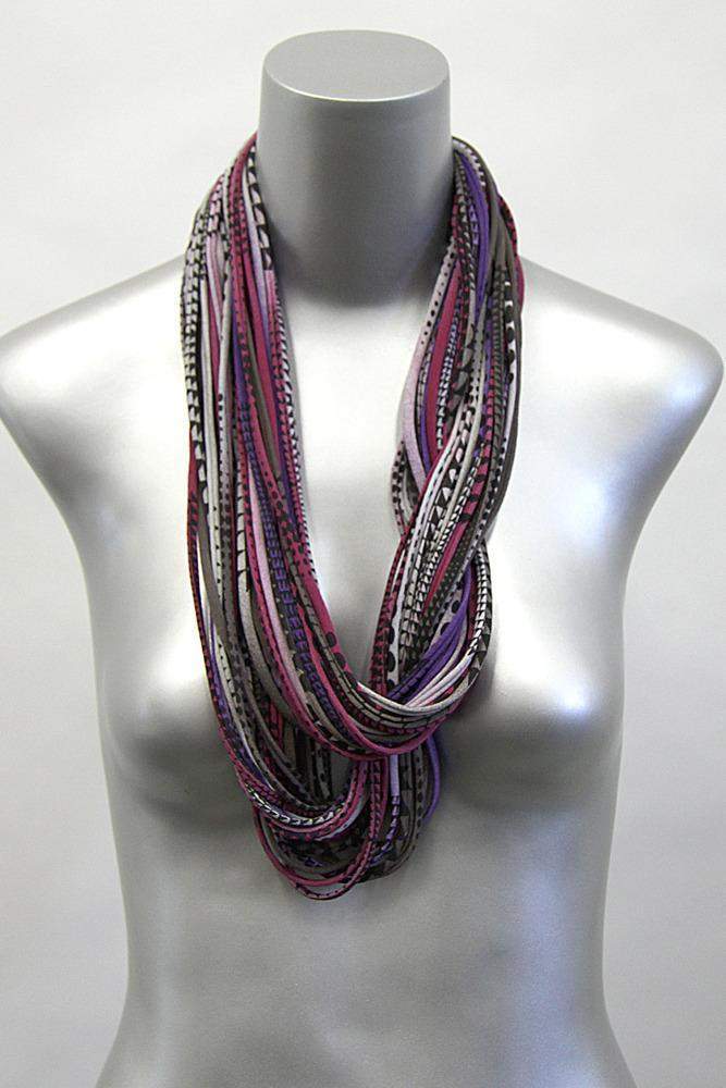 infinity scarves-Burgundy Brown Purple Infinity Scarf-Necklush