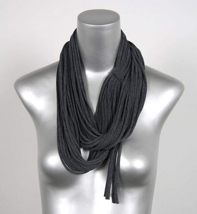 infinity scarves-Heather Charcoal Gray Infinity Scarf-Necklush