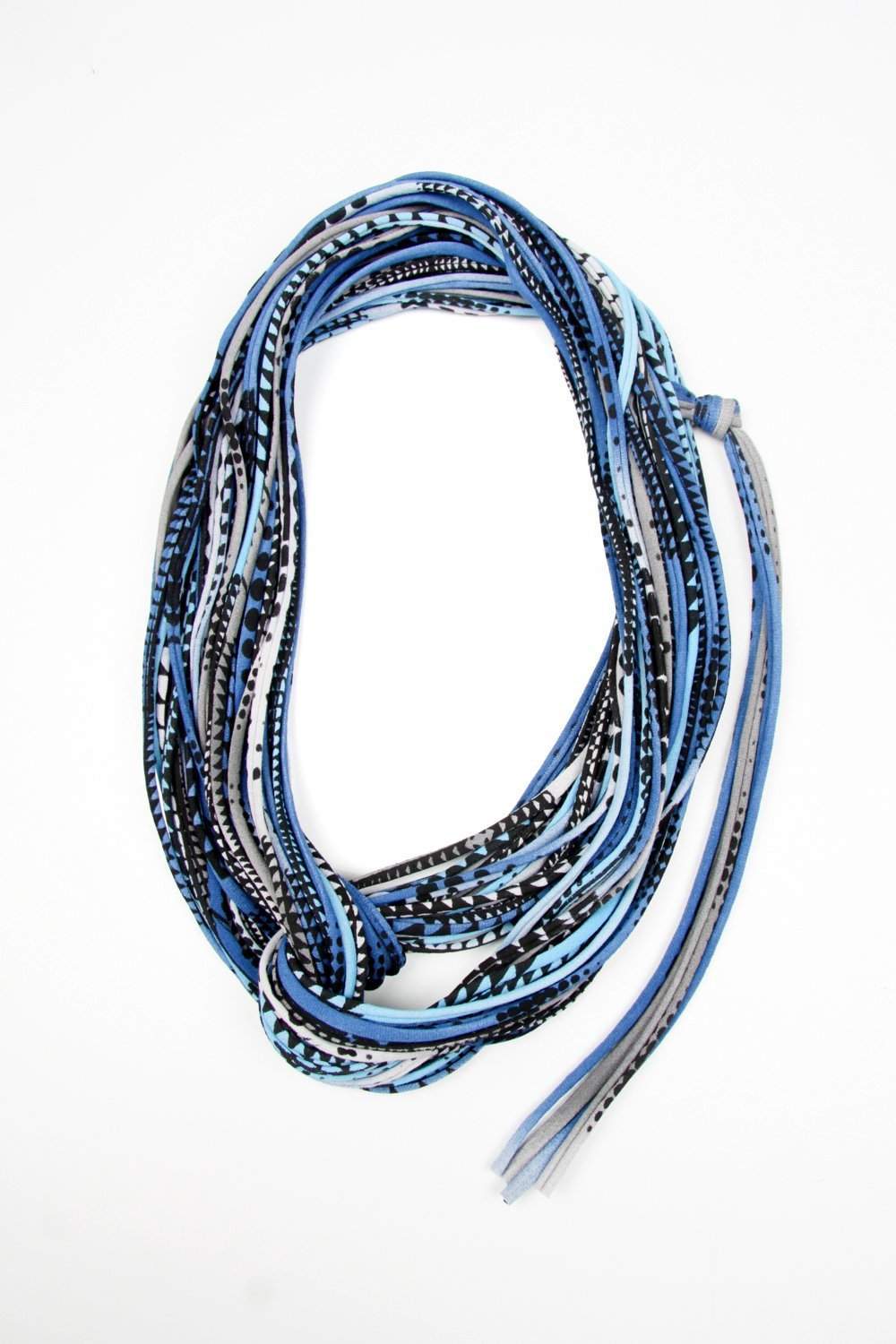 infinity scarves-Blue Gray Black Infinity Scarf-Necklush