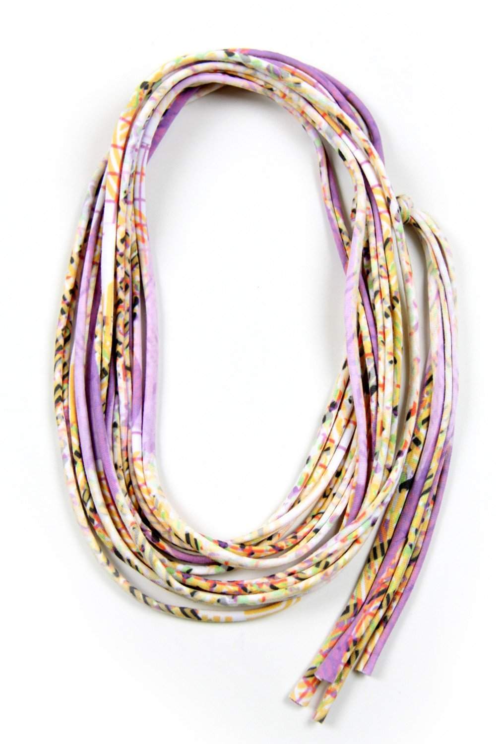 Lavender Yellow Skinny Scarf Necklace-scarves-Necklush