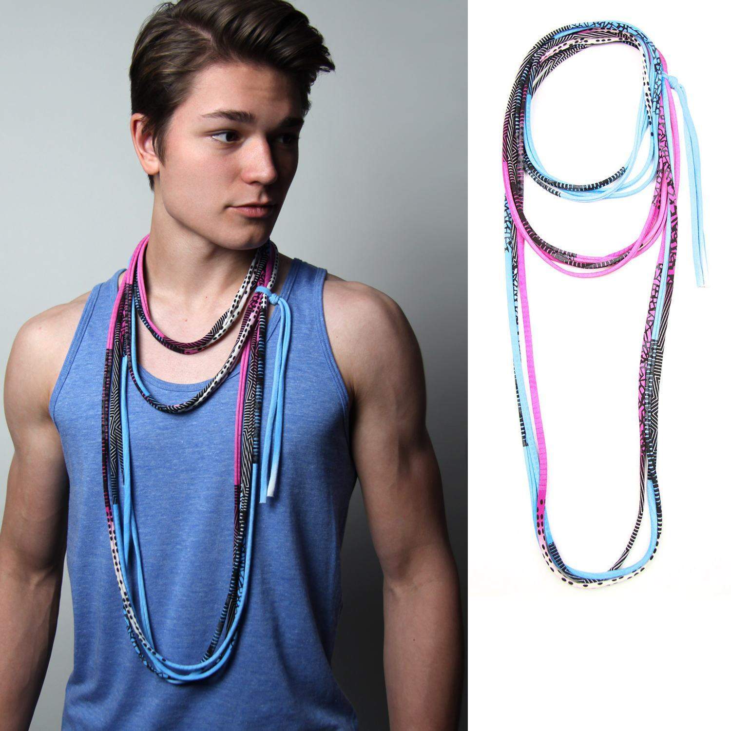 Neon Blue Purple Necklace-necklaces-Necklush