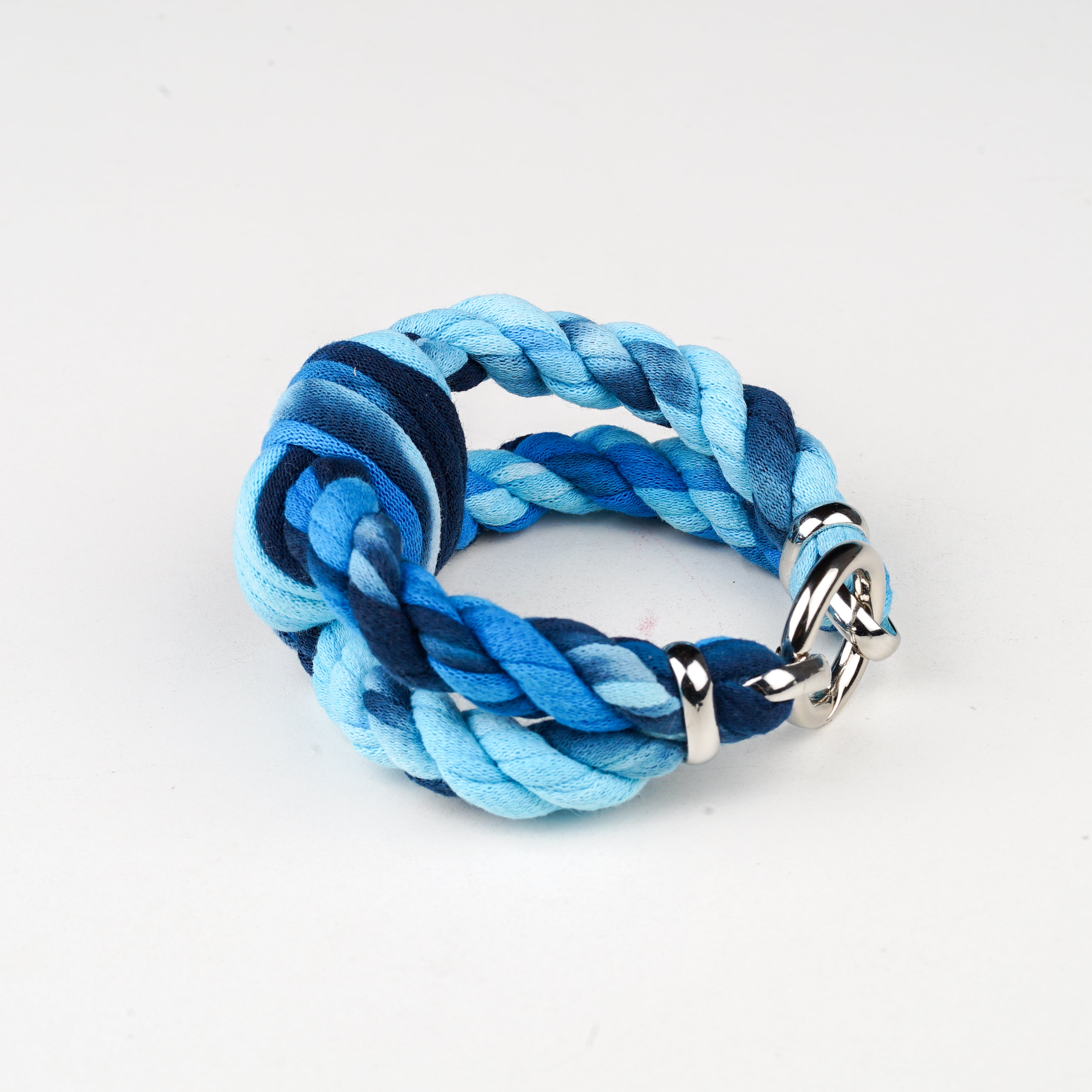 Womens Braided Bracelet - Tie Dye Blue