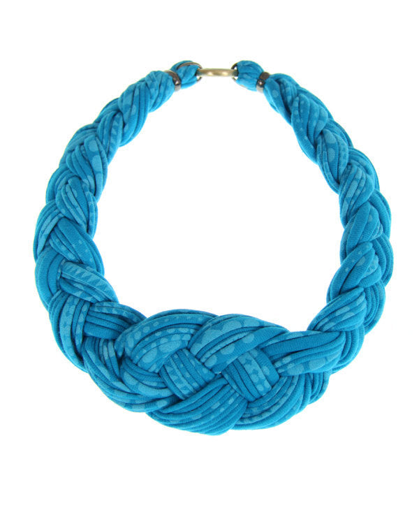 Necklush Braided Choker Necklace / Light Blue / Women's