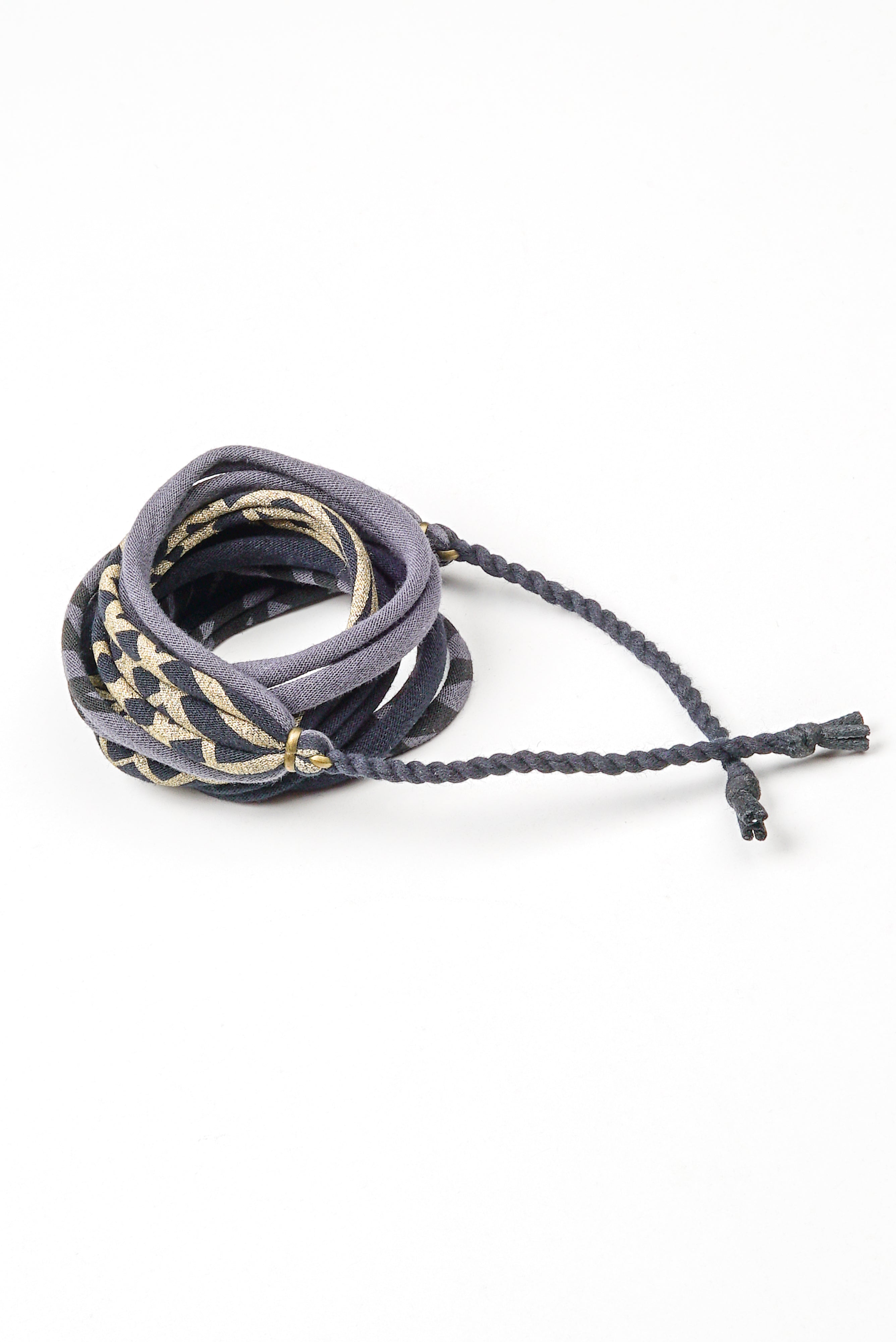 Necklush Wrap Bracelet / Grey & Black / unisex Men's Women's Standard