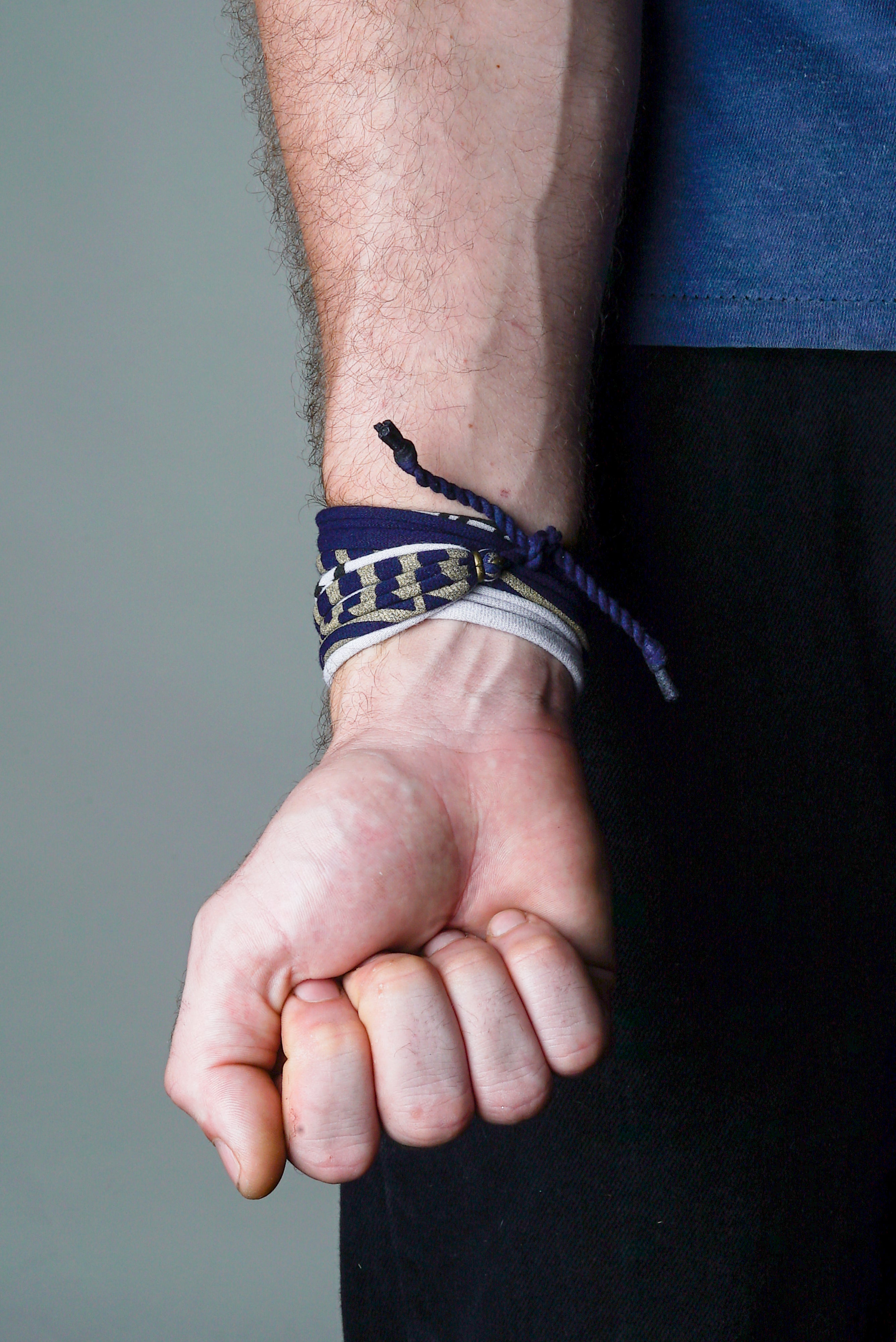 Necklush Navy Blue Gold Print Bracelet