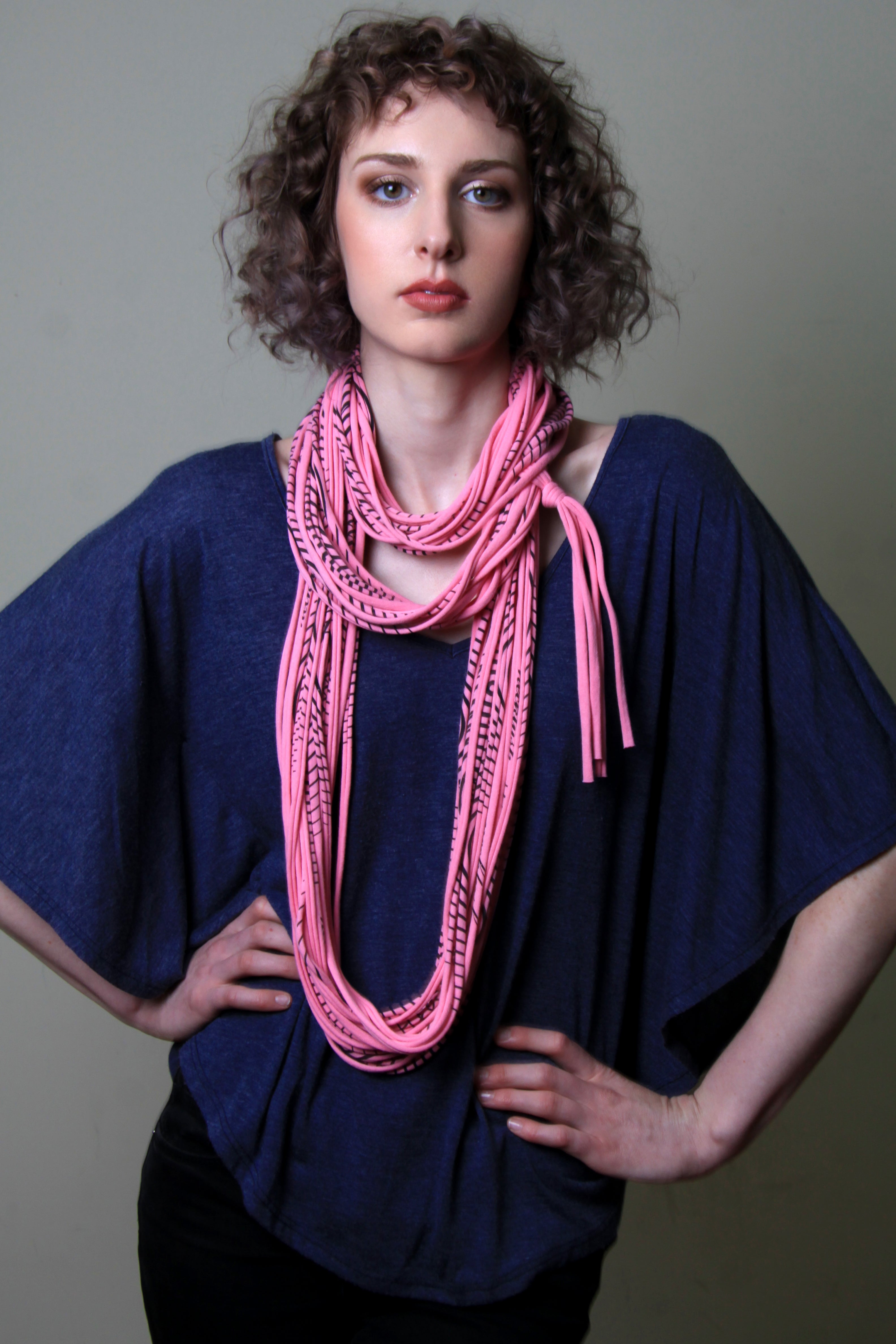 Pink cowl scarf