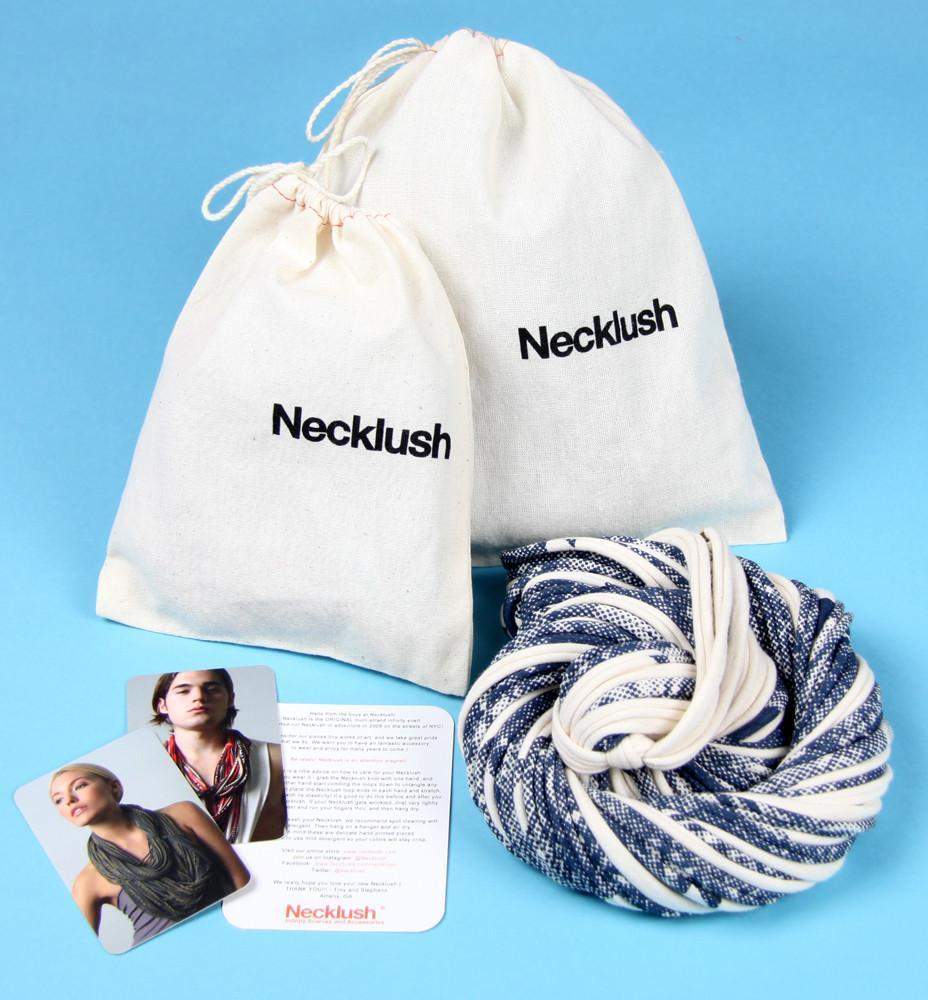 Baby Blue Striped Chunky Cowl-scarves-Necklush