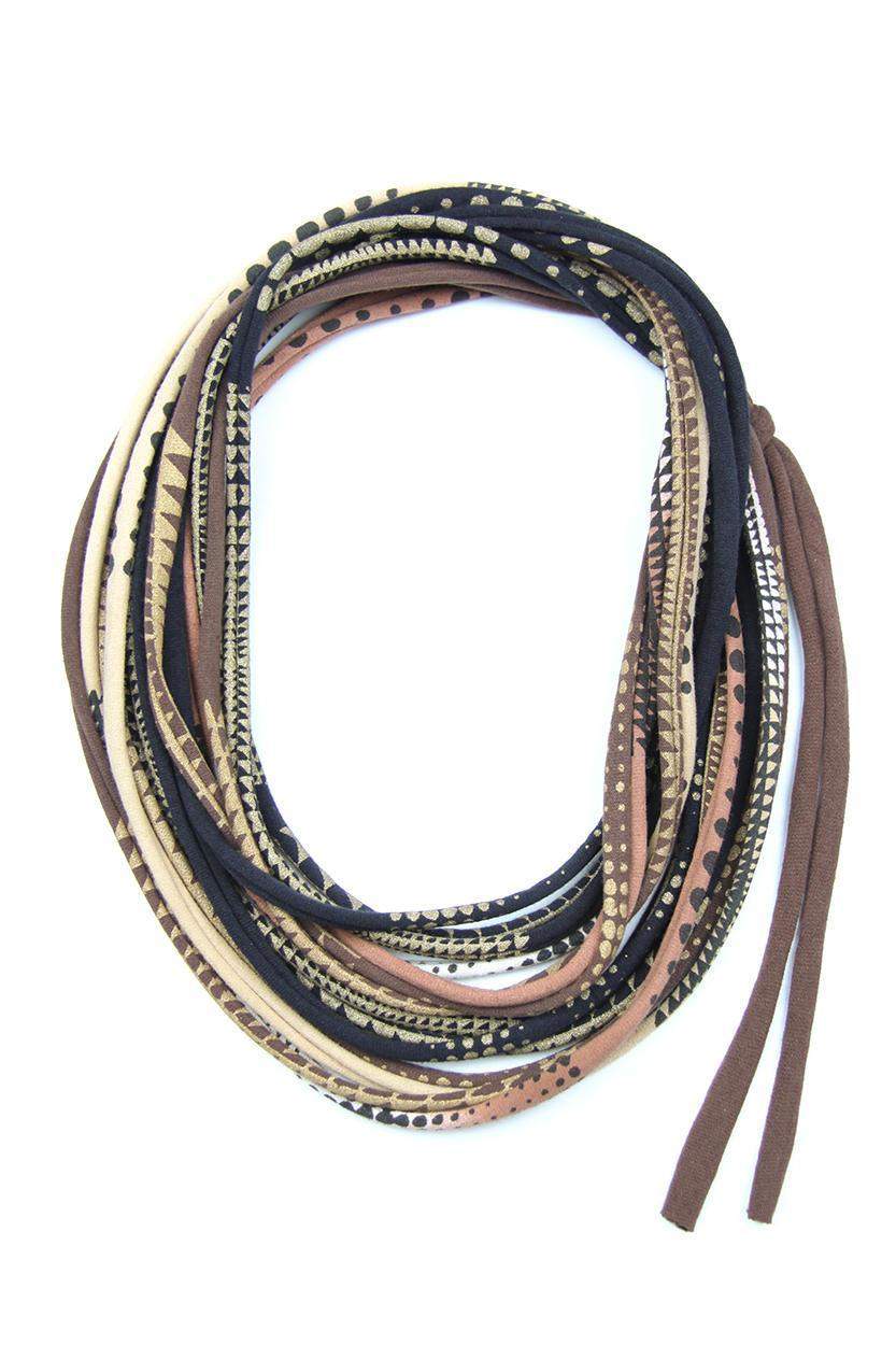 Black Brown Gold Necklace-necklaces-Necklush