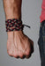mens bracelet-Black Maroon Tan Braided Bracelet-Necklush