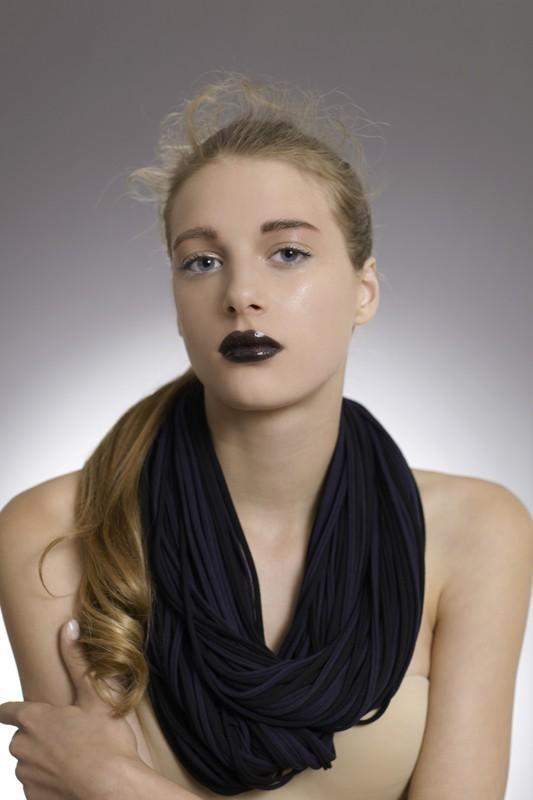 Black Navy Blue Chunky Scarf-scarves-Necklush