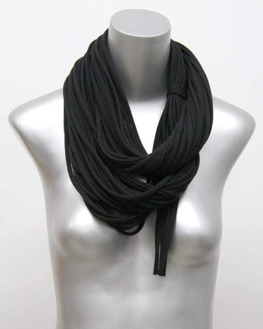 Black Chunky Scarf-scarves-Necklush