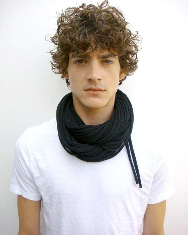 Necklush Cowl Scarf Black Unisex Men's Women's