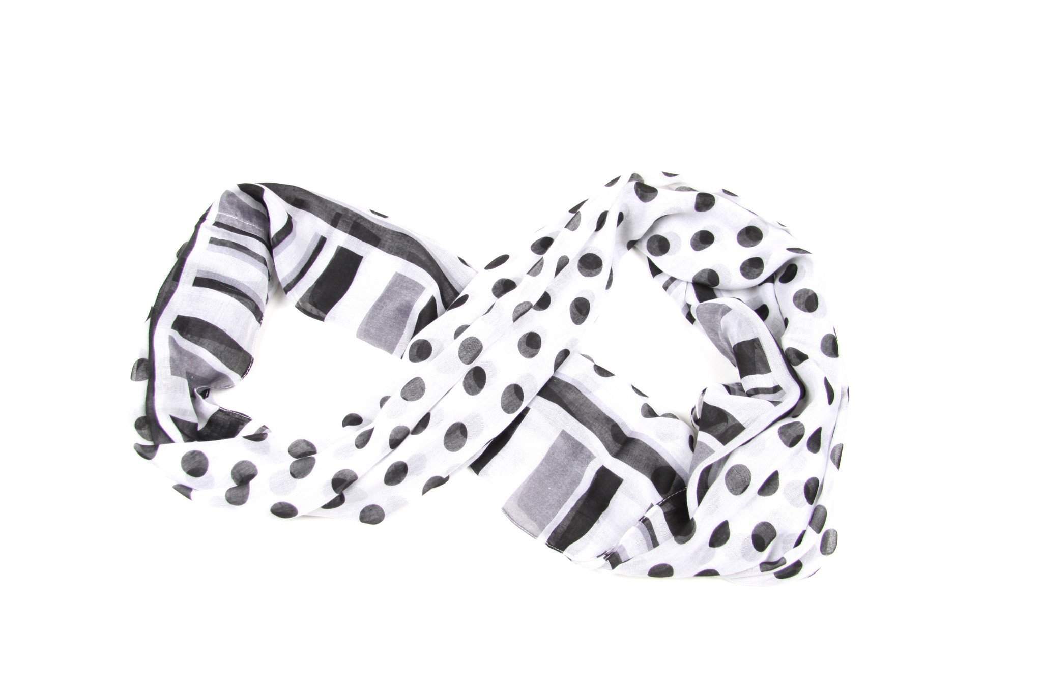 Black White Circle Scarf-scarves-Necklush