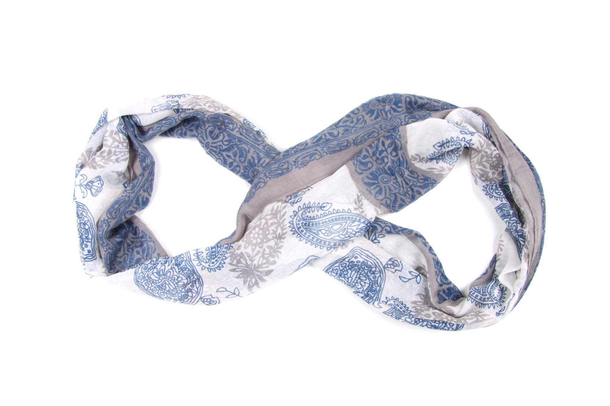 Blue Beige Circle Scarf-scarves-Necklush