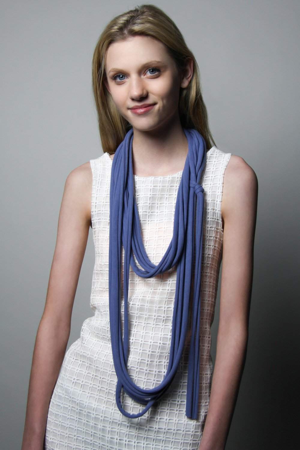 Necklush Long Scarf Blue Unisex Men's Women's