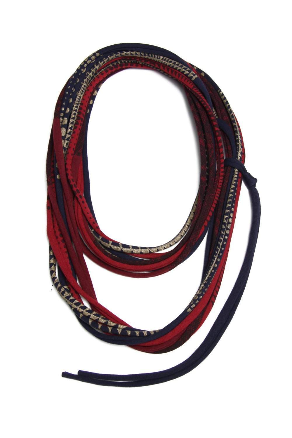 Blue Maroon Gold Necklace-necklaces-Necklush