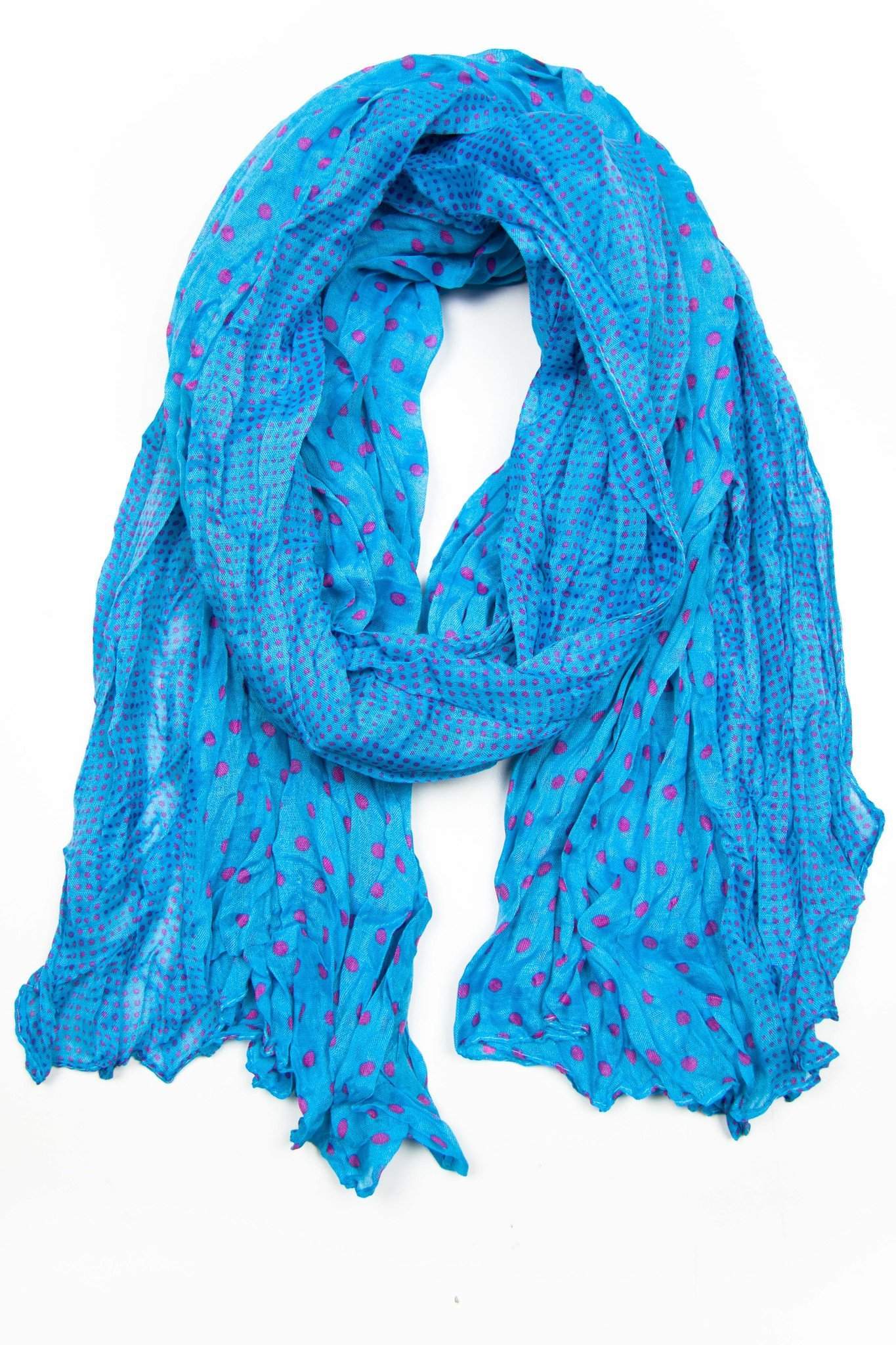 Blue Pink Dot Scarf-scarves-Necklush