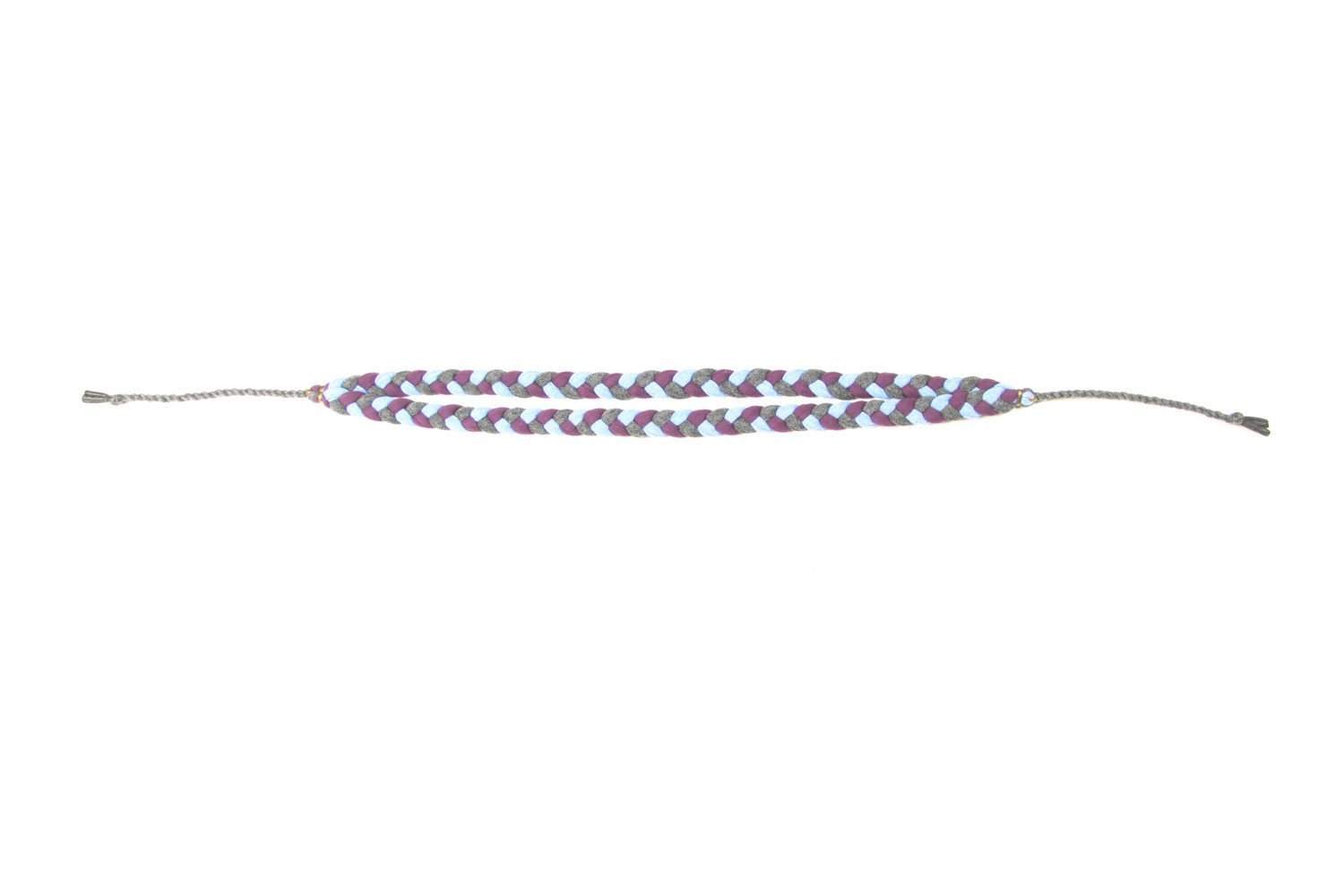 mens bracelet-Blue Purple Charcoal Gray Braided Bracelet-Necklush