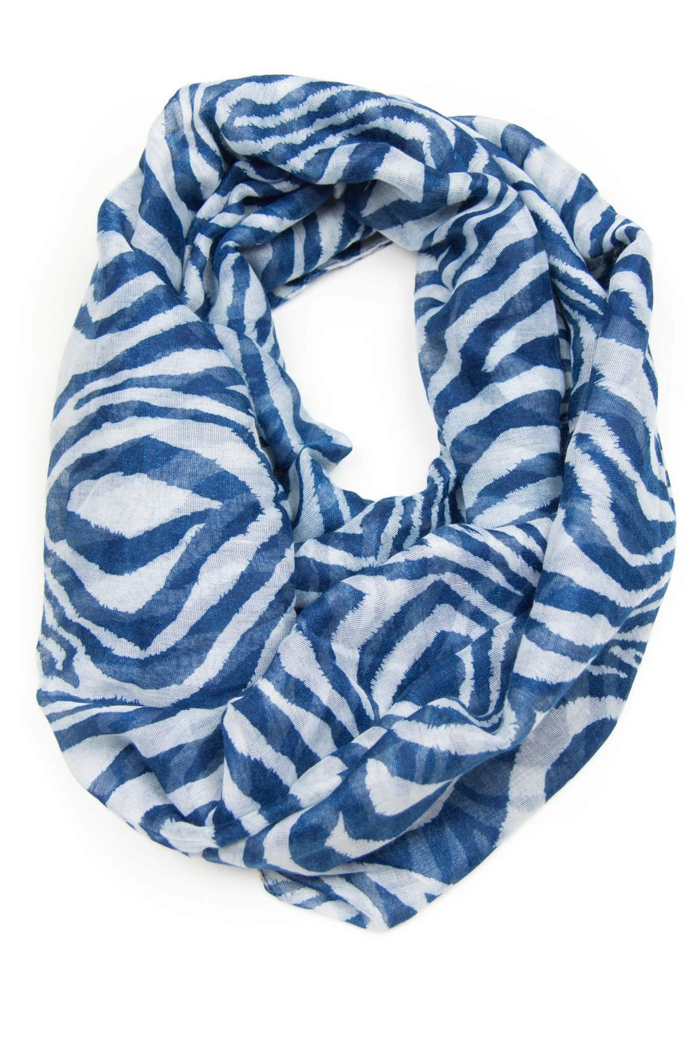 Blue white Infinity Scarf-scarves-Necklush