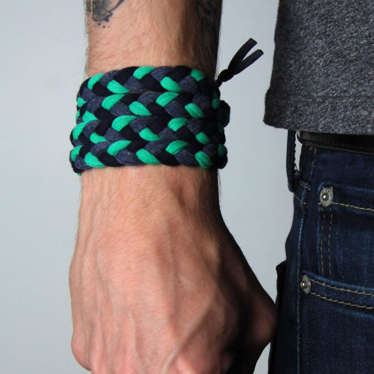 Necklush Braided Bracelet / Mint Green / unisex Men's Women's