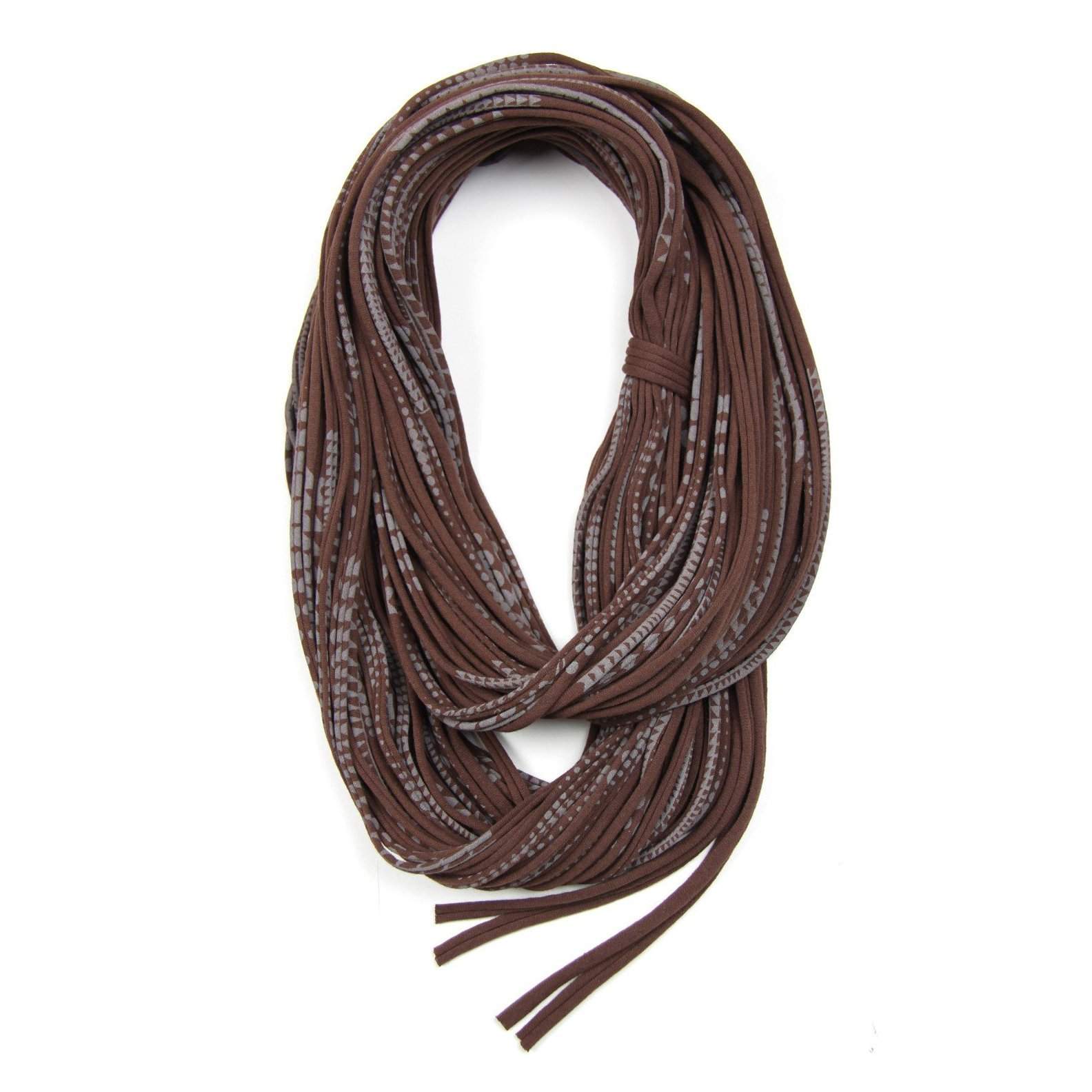 Brown Gray Chunky Scarf-scarves-Necklush
