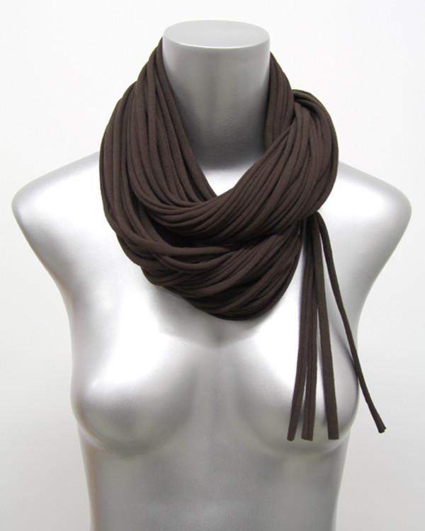 Brown Cowl Scarf-scarves-Necklush