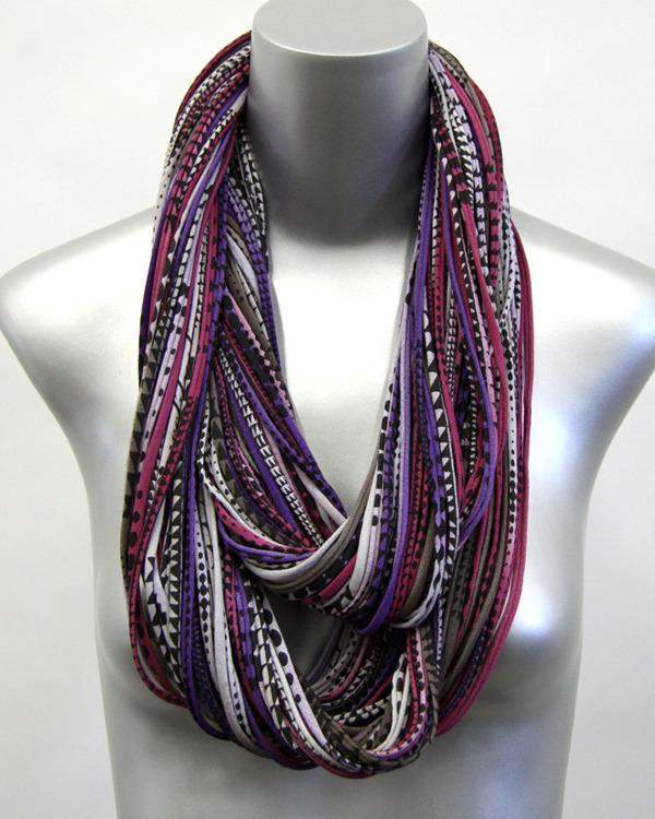 Burgundy Brown Purple Chunky Scarf-scarves-Necklush