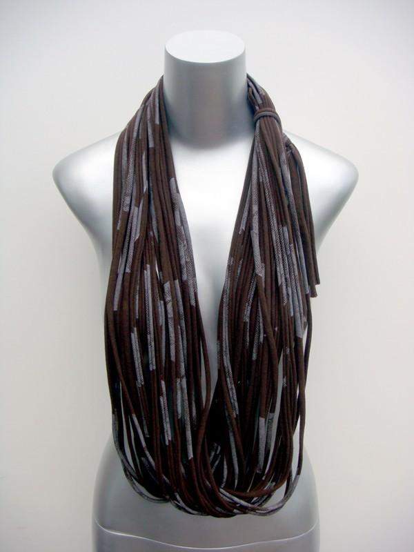 Chocolate Brown with Silver / Cowl-scarves-Necklush