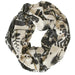 Cream Charcoal Gray Infinity Scarf-scarves-Necklush