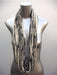 Cream Dark Gray Cowl Scarf-scarves-Necklush