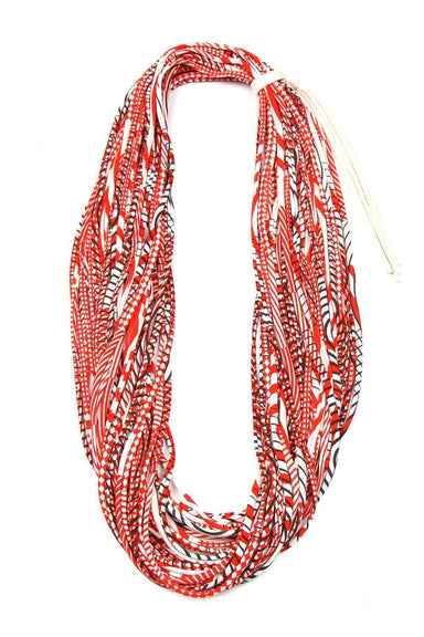 Cream Red Black Cowl Scarf-scarves-Necklush