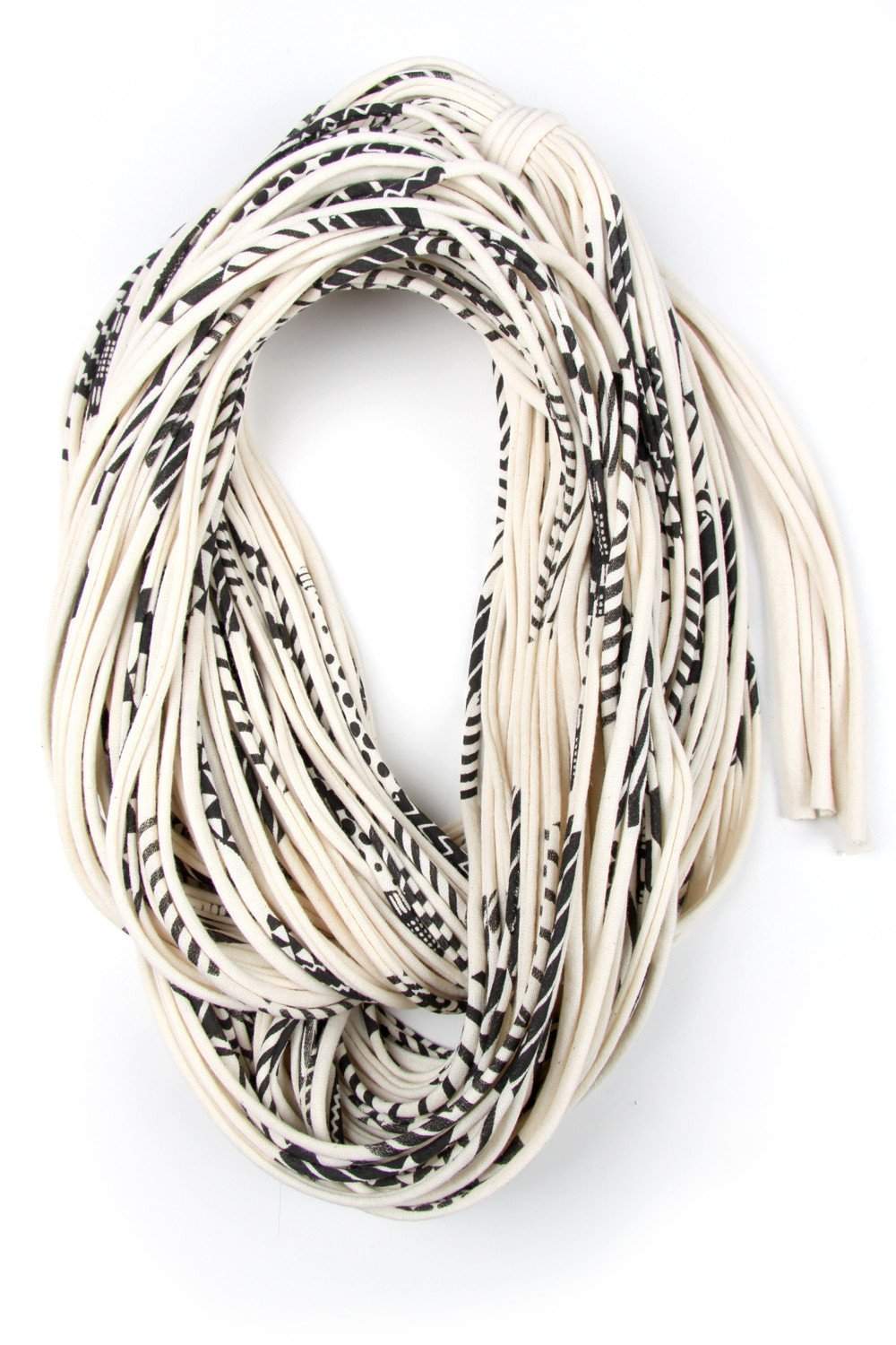 Cream White Black Chunky Scarf-scarves-Necklush