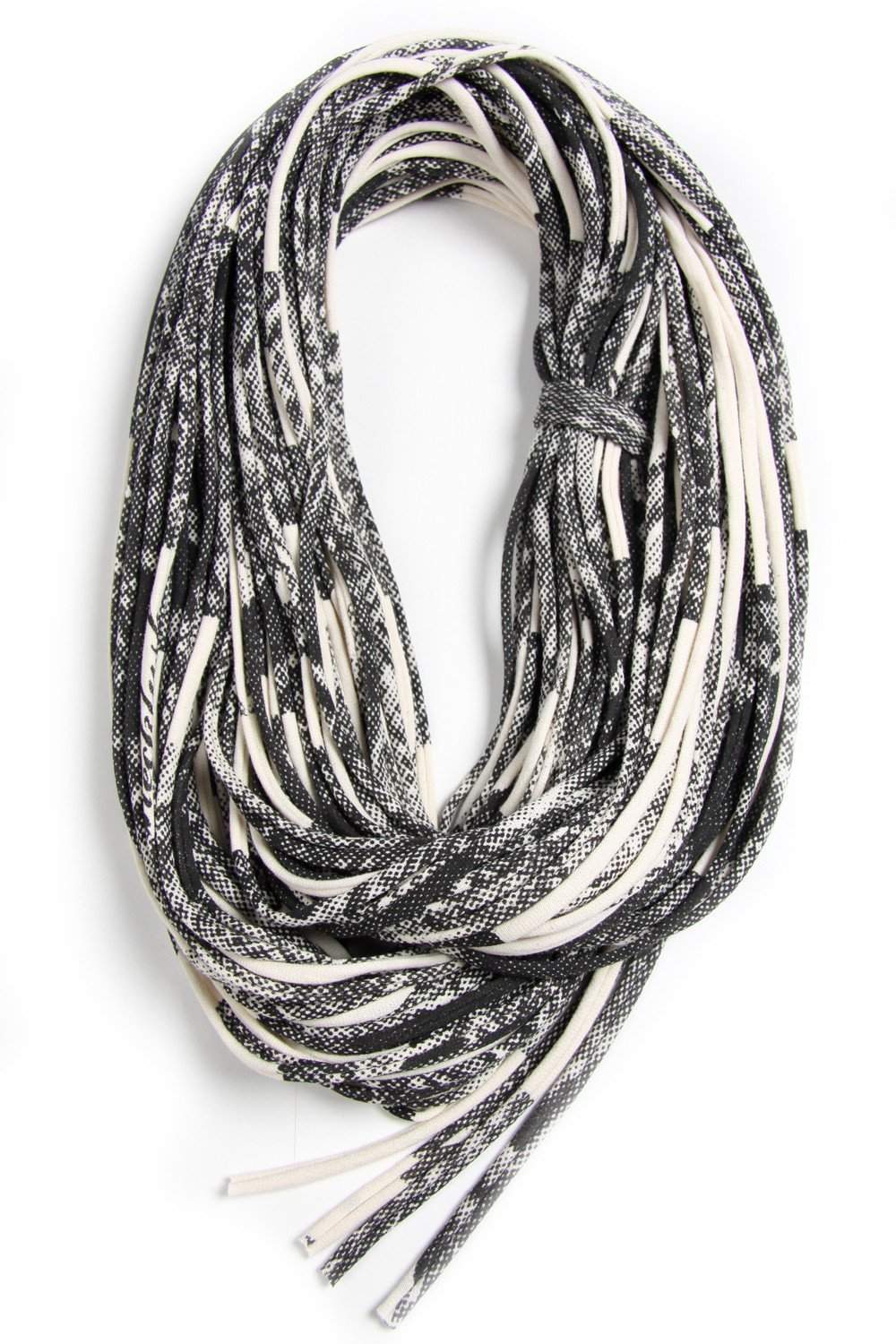 Cream White Dark Gray Chunky Scarf-scarves-Necklush