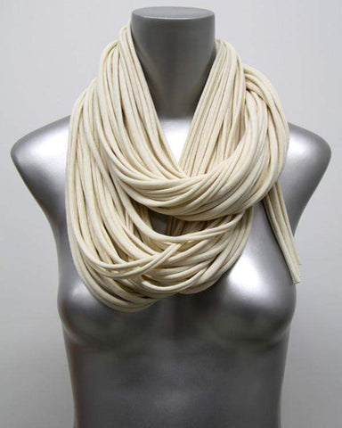 Cream White Chunky Scarf-scarves-Necklush