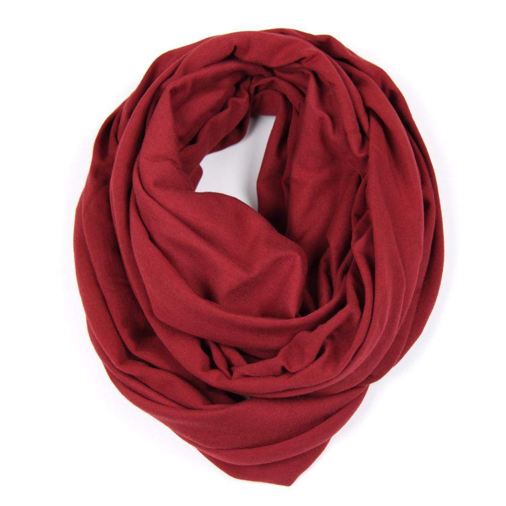 Crimson Red Circle Scarf-scarves-Necklush
