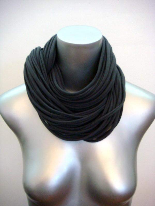 Dark Gray Cowl Scarf-scarves-Necklush