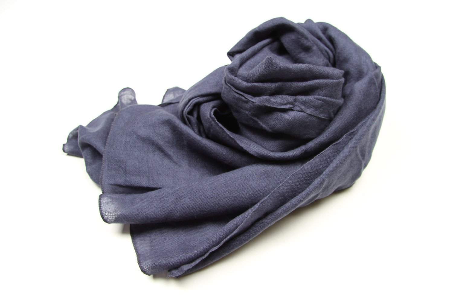 Denim Blue Scarf, Womens, Mens, Acrylic Gauze-scarves-Necklush